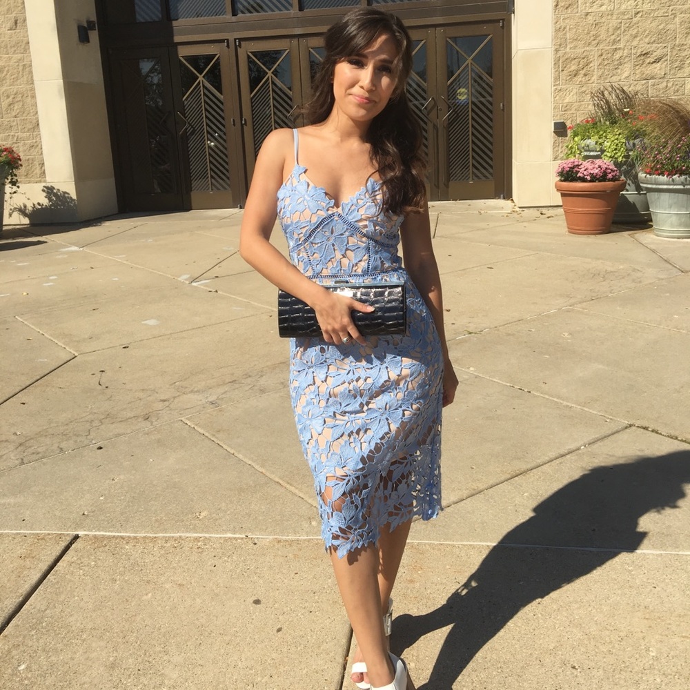 Blue lace dress
